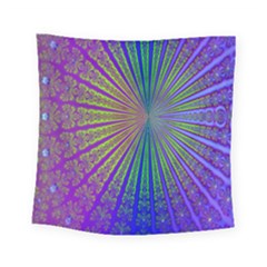 Blue Fractal That Looks Like A Starburst Square Tapestry (small) by Simbadda