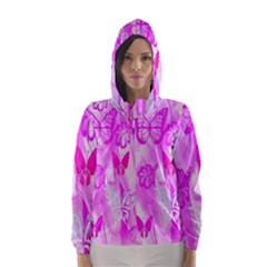 Butterfly Cut Out Pattern Colorful Colors Hooded Wind Breaker (women) by Simbadda