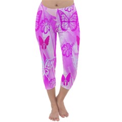 Butterfly Cut Out Pattern Colorful Colors Capri Winter Leggings  by Simbadda