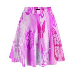 Butterfly Cut Out Pattern Colorful Colors High Waist Skirt by Simbadda