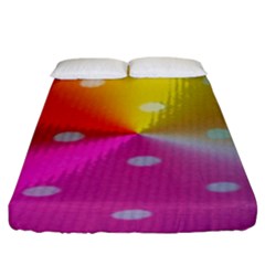 Polka Dots Pattern Colorful Colors Fitted Sheet (king Size) by Simbadda