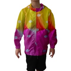 Polka Dots Pattern Colorful Colors Hooded Wind Breaker (kids) by Simbadda