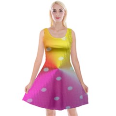 Polka Dots Pattern Colorful Colors Reversible Velvet Sleeveless Dress by Simbadda