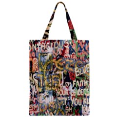 Graffiti Wall Pattern Background Zipper Classic Tote Bag by Simbadda