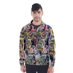 Graffiti Wall Pattern Background Wind Breaker (men) by Simbadda