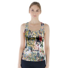 Graffiti Wall Pattern Background Racer Back Sports Top by Simbadda