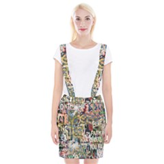 Graffiti Wall Pattern Background Suspender Skirt