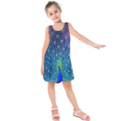 Amazing Peacock Kids  Sleeveless Dress by Simbadda