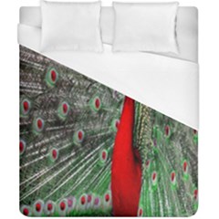 Red Peacock Duvet Cover (california King Size) by Simbadda