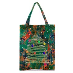 Watercolour Christmas Tree Painting Classic Tote Bag by Simbadda