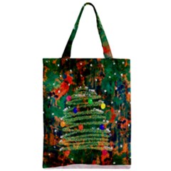 Watercolour Christmas Tree Painting Zipper Classic Tote Bag by Simbadda