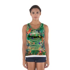 Watercolour Christmas Tree Painting Women s Sport Tank Top  by Simbadda