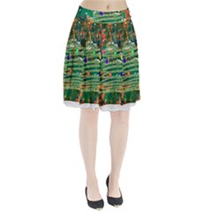 Watercolour Christmas Tree Painting Pleated Skirt by Simbadda