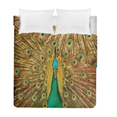 Peacock Bird Feathers Duvet Cover Double Side (full/ Double Size) by Simbadda