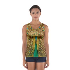 Peacock Bird Feathers Women s Sport Tank Top  by Simbadda