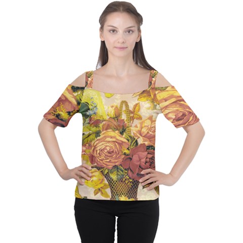 Victorian Background Women s Cutout Shoulder Tee by Simbadda