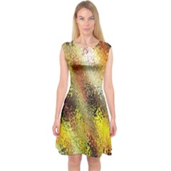 Multi Colored Seamless Abstract Background Capsleeve Midi Dress by Simbadda