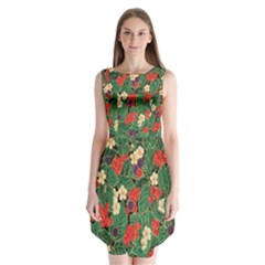 Berries And Leaves Sleeveless Chiffon Dress   by Simbadda