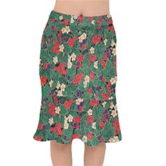 Berries And Leaves Mermaid Skirt