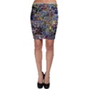 Multi Color Peacock Feathers Bodycon Skirt View1