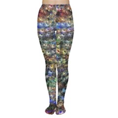 Multi Color Peacock Feathers Women s Tights by Simbadda