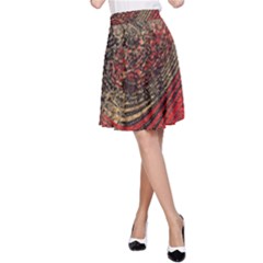 Red Gold Black Background A-line Skirt by Simbadda