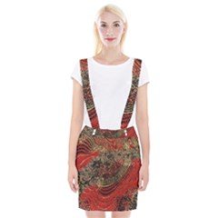 Red Gold Black Background Suspender Skirt