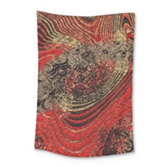 Red Gold Black Background Small Tapestry by Simbadda