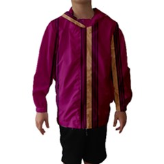 Stripes Background Wallpaper In Purple Maroon And Gold Hooded Wind Breaker (kids) by Simbadda