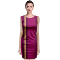 Stripes Background Wallpaper In Purple Maroon And Gold Classic Sleeveless Midi Dress by Simbadda