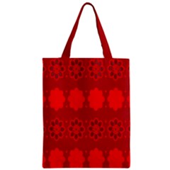 Red Flowers Velvet Flower Pattern Zipper Classic Tote Bag by Simbadda