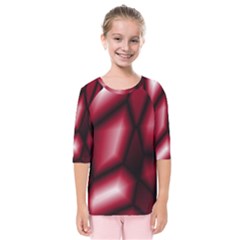 Red Abstract Background Kids  Quarter Sleeve Raglan Tee