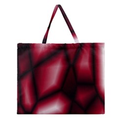 Red Abstract Background Zipper Large Tote Bag by Simbadda