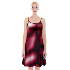 Red Abstract Background Spaghetti Strap Velvet Dress by Simbadda