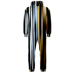 Digitally Created Striped Abstract Background Texture Hooded Jumpsuit (men)  by Simbadda