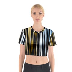 Digitally Created Striped Abstract Background Texture Cotton Crop Top by Simbadda