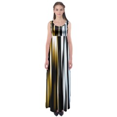 Digitally Created Striped Abstract Background Texture Empire Waist Maxi Dress by Simbadda