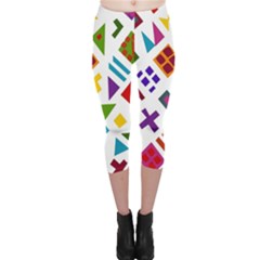 A Colorful Modern Illustration For Lovers Capri Leggings  by Simbadda