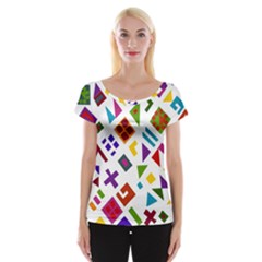 A Colorful Modern Illustration For Lovers Women s Cap Sleeve Top by Simbadda