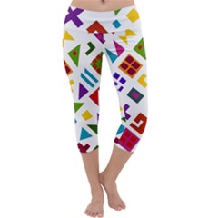 A Colorful Modern Illustration For Lovers Capri Yoga Leggings by Simbadda