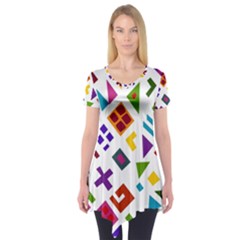 A Colorful Modern Illustration For Lovers Short Sleeve Tunic  by Simbadda