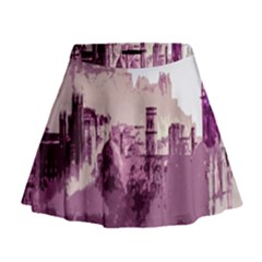 Abstract Painting Edinburgh Capital Of Scotland Mini Flare Skirt by Simbadda