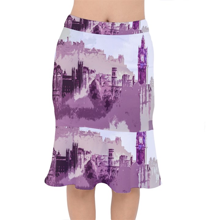 Abstract Painting Edinburgh Capital Of Scotland Mermaid Skirt