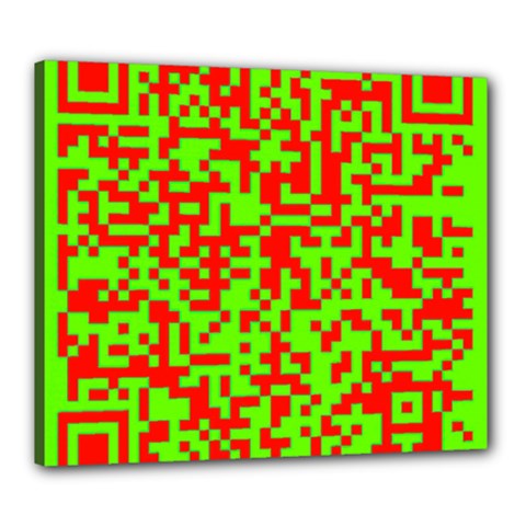 Colorful Qr Code Digital Computer Graphic Canvas 24  X 20  by Simbadda