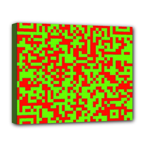 Colorful Qr Code Digital Computer Graphic Deluxe Canvas 20  X 16   by Simbadda