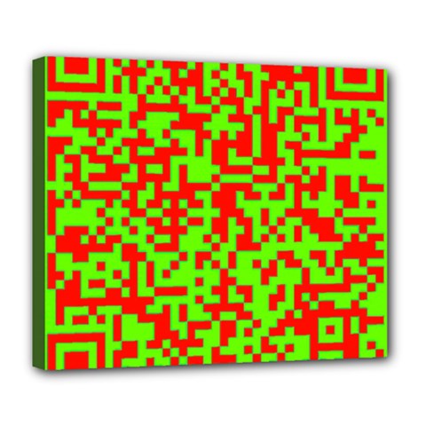 Colorful Qr Code Digital Computer Graphic Deluxe Canvas 24  X 20   by Simbadda