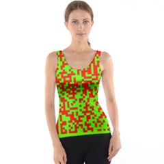 Colorful Qr Code Digital Computer Graphic Tank Top by Simbadda