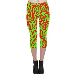 Colorful Qr Code Digital Computer Graphic Capri Leggings  by Simbadda