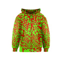 Colorful Qr Code Digital Computer Graphic Kids  Zipper Hoodie by Simbadda