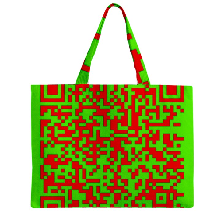 Colorful Qr Code Digital Computer Graphic Zipper Mini Tote Bag